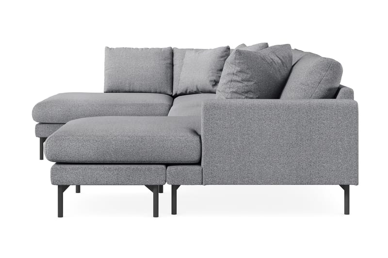 Menard 4-sits Vänstervänd Stor U-formad Djup Soffa med Divan och Schäslong i Tyg - Grå - Möbler - Soffa - U-soffa