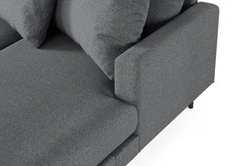 Menard 4-sits Vänstervänd Stor U-formad Djup Soffa med Divan och Schäslong i Tyg - Mörkgrå - Möbler - Soffa - U-soffa