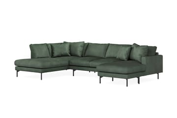 Menard 4-sits Vänstervänd U-formad Soffa med Divan och Schäslong i Manchester - Grön - Möbler - Soffa - U-soffa