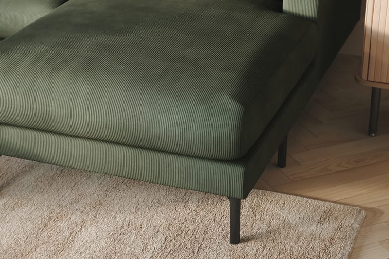 Menard 4-sits Vänstervänd U-formad Soffa med Divan och Schäslong i Manchester - Grön - Möbler - Soffa - U-soffa