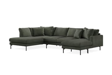Menard 4-sits Vänstervänd U-formad Soffa med Divan och Schäslong i Manchester - Mörkgrön - Möbler - Soffa - U-soffa