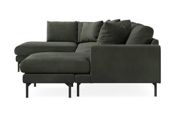 Menard 4-sits Vänstervänd U-formad Soffa med Divan och Schäslong i Manchester - Mörkgrön - Möbler - Soffa - U-soffa