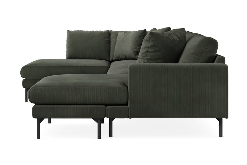 Menard 4-sits Vänstervänd U-formad Soffa med Divan och Schäslong i Manchester - Mörkgrön - Möbler - Soffa - U-soffa