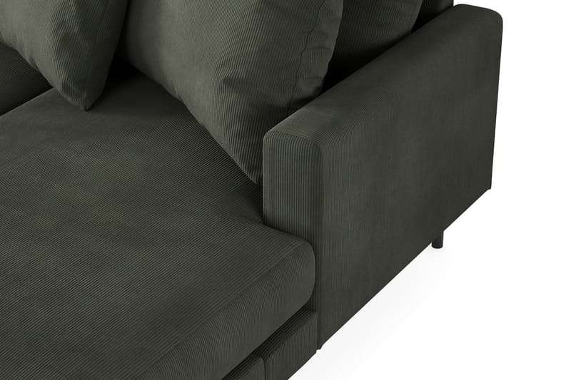 Menard 4-sits Vänstervänd U-formad Soffa med Divan och Schäslong i Manchester - Mörkgrön - Möbler - Soffa - U-soffa