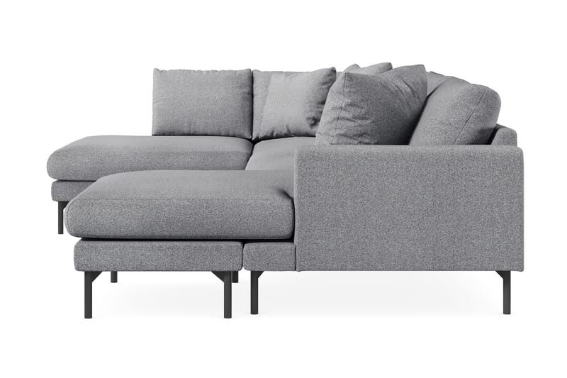 Menard 4-sits Vänstervänd U-formad Soffa med Divan och Schäslong i Tyg - Grå - Möbler - Soffa - U-soffa