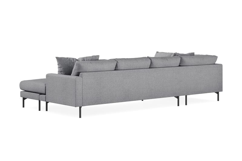 Menard 4-sits Vänstervänd U-formad Soffa med Divan och Schäslong i Tyg - Grå - Möbler - Soffa - U-soffa