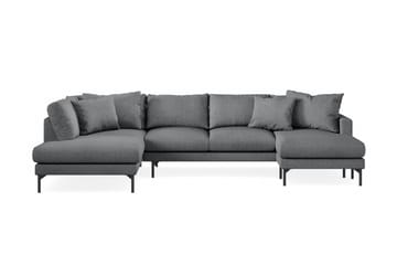 Menard 4-sits Vänstervänd U-formad Soffa med Divan och Schäslong i Tyg - Mörkgrå - Möbler - Soffa - U-soffa