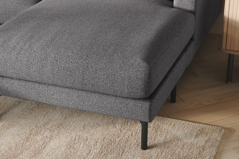 Menard 4-sits Vänstervänd U-formad Soffa med Divan och Schäslong i Tyg - Mörkgrå - Möbler - Soffa - U-soffa