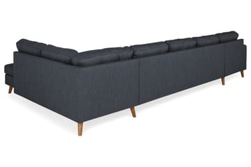Monroe 6-sits Högervänd U-formad Large Soffa med Divan och Schäslong i Tyg - Blå - Möbler - Soffa - U-soffa