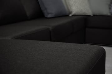Ocean 4-sits Högervänd U-formad Soffa med Divan och Schäslong i Tyg - Svart - Möbler - Soffa - U-soffa