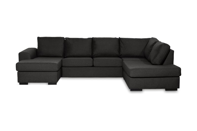 Ocean 4-sits Högervänd U-formad Soffa med Divan och Schäslong i Tyg - Svart - Möbler - Soffa - U-soffa