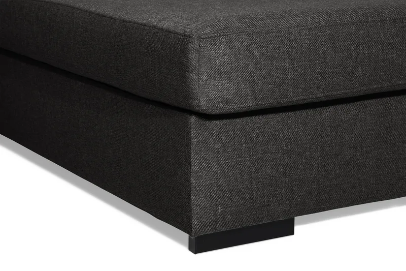 Ocean 4-sits Högervänd U-formad Soffa med Divan och Schäslong i Tyg - Svart - Möbler - Soffa - U-soffa