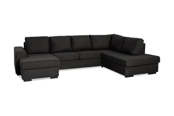 Ocean 4-sits Högervänd U-formad Soffa med Divan och Schäslong i Tyg - Svart - Möbler - Soffa - U-soffa