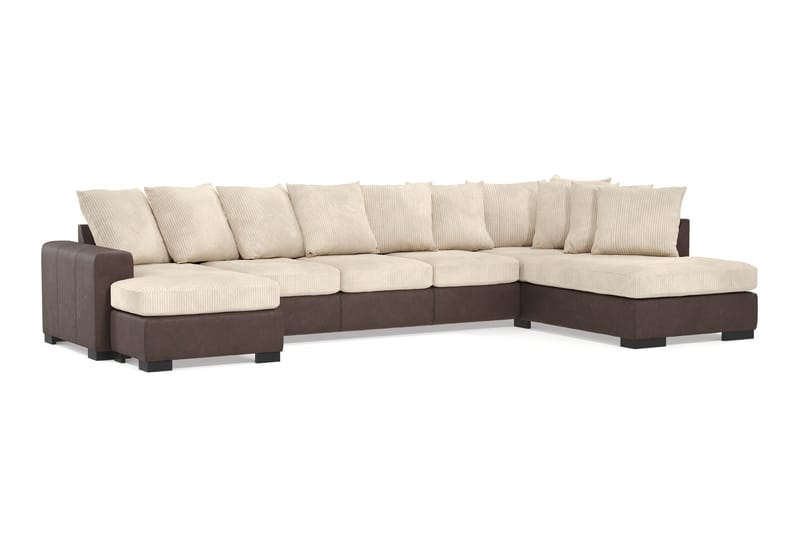 Ocean 5-sits Högervänd U-formad Large Soffa med Divan och Schäslong i Manchester - Beige - Möbler - Soffa - U-soffa