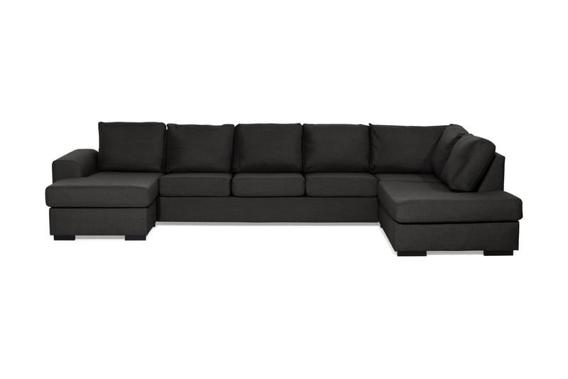 Ocean 5-sits Högervänd U-formad Large Soffa med Divan och Schäslong i Tyg - Svart - Möbler - Soffa - U-soffa