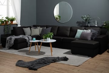 Ocean 5-sits Vänstervänd U-formad Large Soffa med Divan och Schäslong i Tyg - Svart - Möbler - Soffa - U-soffa
