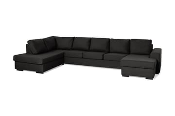 Ocean 5-sits Vänstervänd U-formad Large Soffa med Divan och Schäslong i Tyg - Svart - Möbler - Soffa - U-soffa