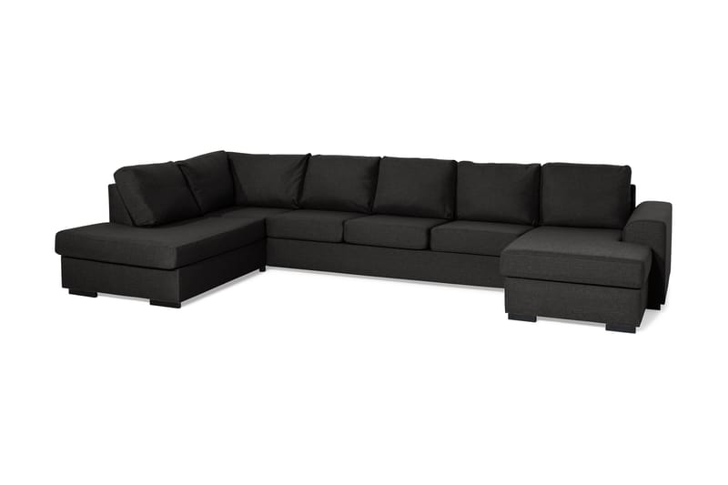Ocean 5-sits Vänstervänd U-formad Large Soffa med Divan och Schäslong i Tyg - Svart - Möbler - Soffa - U-soffa