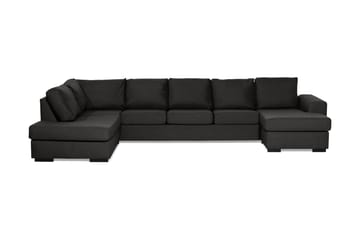 Ocean 5-sits Vänstervänd U-formad Large Soffa med Divan och Schäslong i Tyg - Svart - Möbler - Soffa - U-soffa