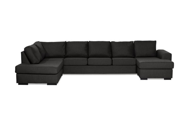 Ocean 5-sits Vänstervänd U-formad Large Soffa med Divan och Schäslong i Tyg - Svart - Möbler - Soffa - U-soffa
