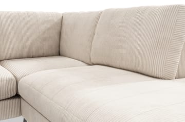 Ocean Lyx 6-sits Högervänd U-formad Soffa med Divan och Schäslong + Fotpall i Manchester - Beige - Möbler - Soffa - U-soffa