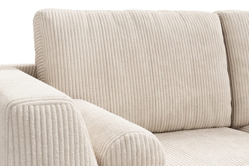 Ocean Lyx 6-sits Högervänd U-formad Soffa med Divan och Schäslong + Fotpall i Manchester - Beige - Möbler - Soffa - U-soffa