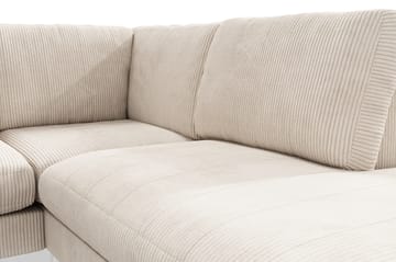 Ocean Lyx 6-sits Högervänd U-formad Soffa med Divan och Schäslong + Fotpall i Manchester - Beige - Möbler - Soffa - U-soffa