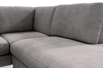 Ocean Lyx 6-sits Högervänd U-formad Soffa med Divan och Schäslong + Fotpall i Manchester - Mörkgrå - Möbler - Soffa - U-soffa