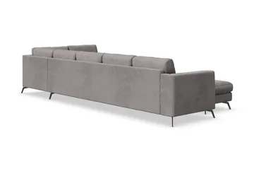 Ocean Lyx 6-sits Högervänd U-formad Soffa med Divan och Schäslong + Fotpall i Manchester - Mörkgrå - Möbler - Soffa - U-soffa