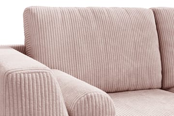 Ocean Lyx 6-sits Högervänd U-formad Soffa med Divan och Schäslong + Fotpall i Manchester - Rosa - Möbler - Soffa - U-soffa