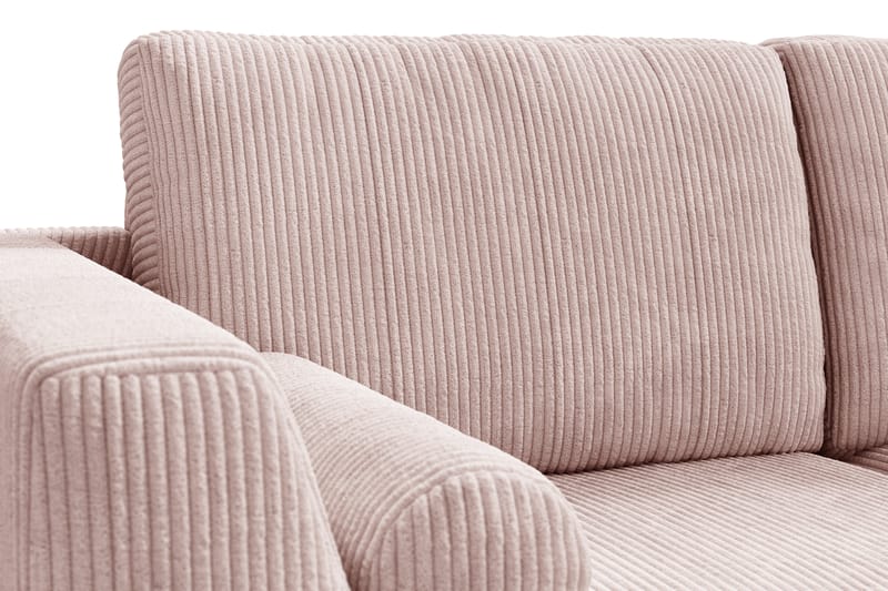 Ocean Lyx 6-sits Högervänd U-formad Soffa med Divan och Schäslong + Fotpall i Manchester - Rosa - Möbler - Soffa - U-soffa