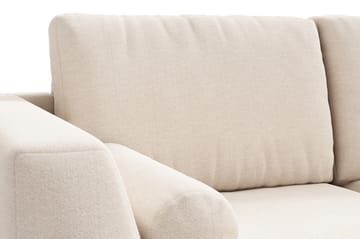 Ocean Lyx 6-sits Högervänd U-formad Soffa med Divan och Schäslong + Fotpall i Tyg - Beige - Möbler - Soffa - U-soffa