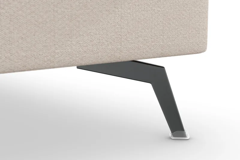 Ocean Lyx 6-sits Högervänd U-formad Soffa med Divan och Schäslong + Fotpall i Tyg - Beige - Möbler - Soffa - U-soffa