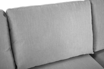 Ocean Lyx 6-sits Högervänd U-formad Soffa med Divan och Schäslong + Fotpall i Tyg - Grå - Möbler - Soffa - U-soffa