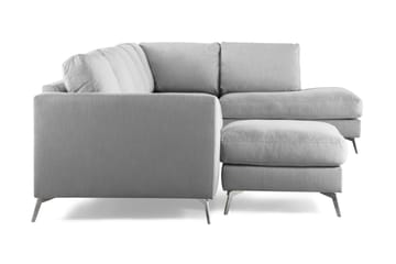 Ocean Lyx 6-sits Högervänd U-formad Soffa med Divan och Schäslong + Fotpall i Tyg - Grå - Möbler - Soffa - U-soffa