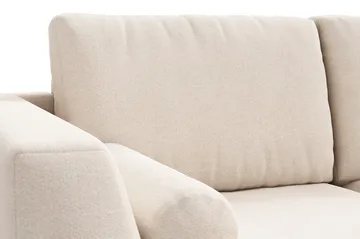 Ocean Lyx 6-sits Högervänd U-formad Soffa med Divan och Schäslong + Fotpall i Tyg - Beige - Möbler - Soffa - U-soffa