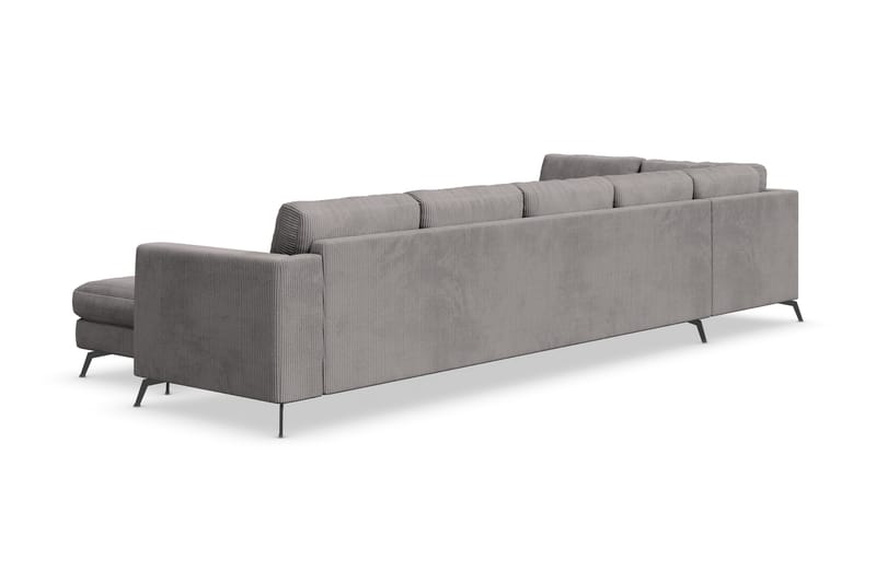 Ocean Lyx 6-sits Vänstervänd U-formad Soffa med Divan och Schäslong + Fotpall i Manchester - Mörkgrå - Möbler - Soffa - U-soffa