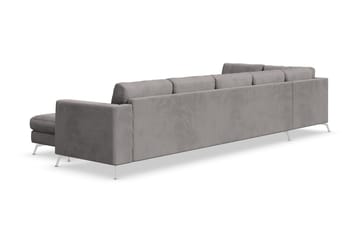 Ocean Lyx 6-sits Vänstervänd U-formad Soffa med Divan och Schäslong + Fotpall i Manchester - Mörkgrå - Möbler - Soffa - U-soffa
