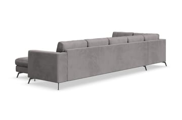 Ocean Lyx 6-sits Vänstervänd U-formad Soffa med Divan och Schäslong + Fotpall i Manchester - Mörkgrå - Möbler - Soffa - U-soffa