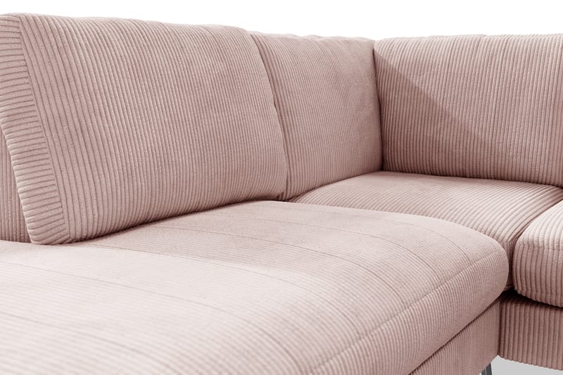 Ocean Lyx 6-sits Vänstervänd U-formad Soffa med Divan och Schäslong + Fotpall i Manchester - Rosa - Möbler - Soffa - U-soffa