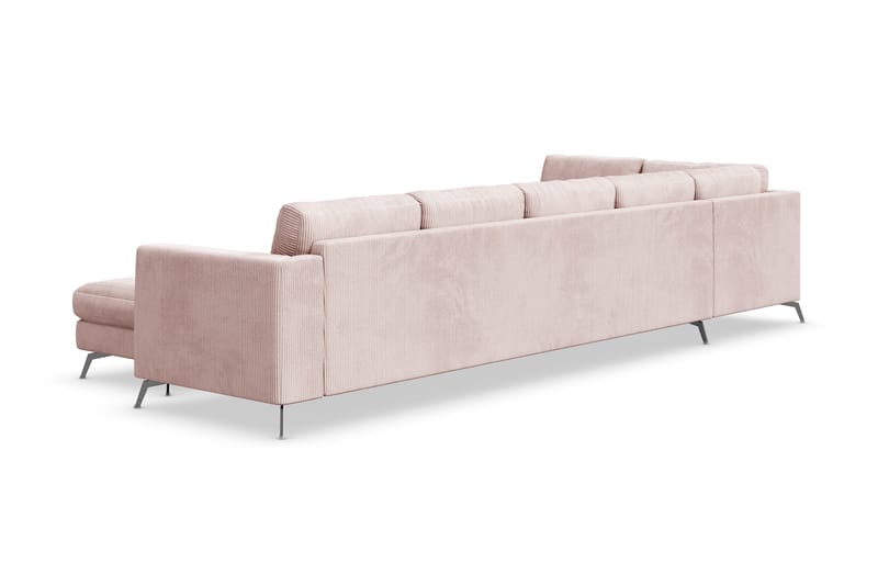 Ocean Lyx 6-sits Vänstervänd U-formad Soffa med Divan och Schäslong + Fotpall i Manchester - Rosa - Möbler - Soffa - U-soffa