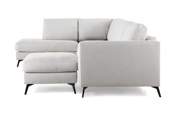 Ocean Lyx 6-sits Vänstervänd U-formad Soffa med Divan och Schäslong + Fotpall i Tyg - Ljusgrå - Möbler - Soffa - U-soffa