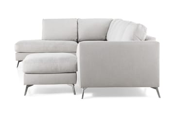 Ocean Lyx 6-sits Vänstervänd U-formad Soffa med Divan och Schäslong + Fotpall i Tyg - Ljusgrå - Möbler - Soffa - U-soffa