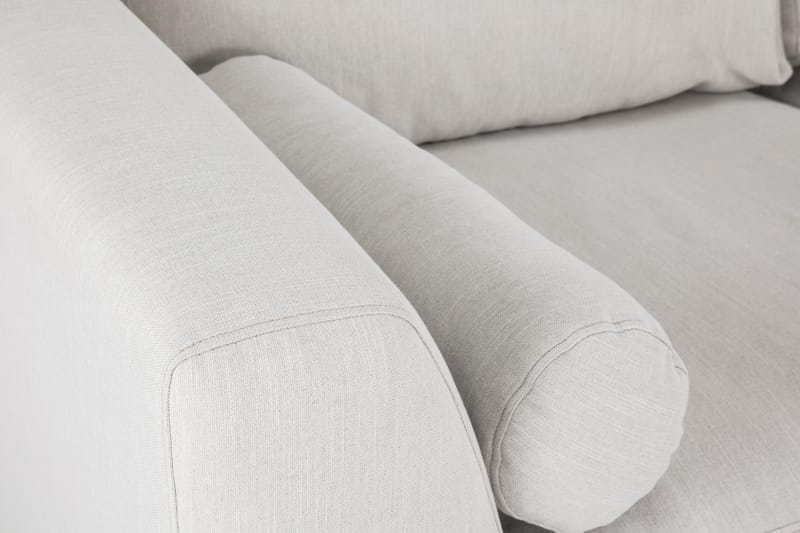 Ocean Lyx 6-sits Vänstervänd U-formad Soffa med Divan och Schäslong + Fotpall i Tyg - Ljusgrå - Möbler - Soffa - U-soffa