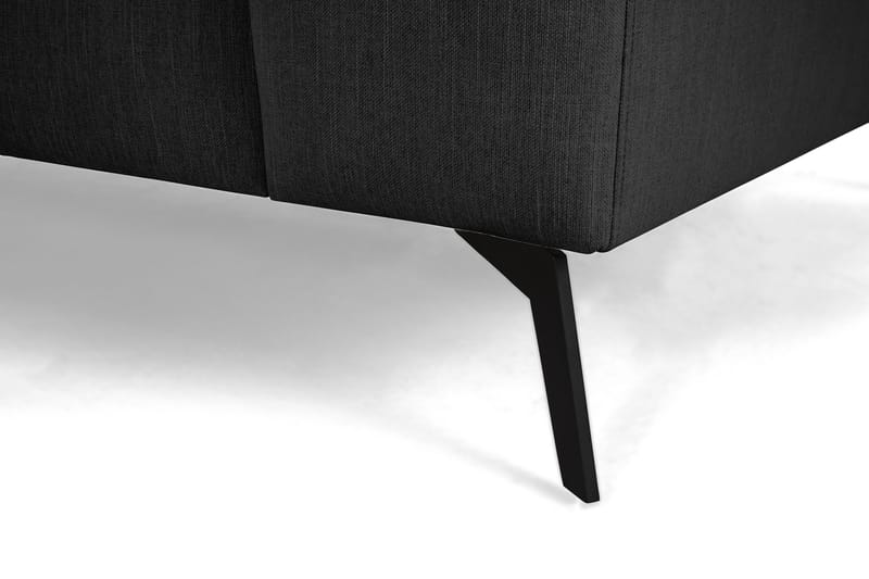 Ocean Lyx 6-sits Vänstervänd U-formad Soffa med Divan och Schäslong + Fotpall i Tyg - Svart - Möbler - Soffa - U-soffa