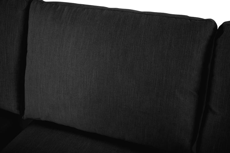 Ocean Lyx 6-sits Vänstervänd U-formad Soffa med Divan och Schäslong + Fotpall i Tyg - Svart - Möbler - Soffa - U-soffa