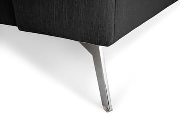 Ocean Lyx 6-sits Vänstervänd U-formad Soffa med Divan och Schäslong + Fotpall i Tyg - Svart - Möbler - Soffa - U-soffa