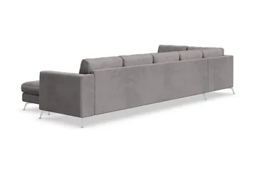 Ocean Lyx 6-sits Vänstervänd U-formad Soffa med Divan och Schäslong + Fotpall i Manchester - Mörkgrå - Möbler - Soffa - U-soffa