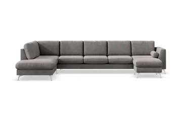 Ocean Lyx 6-sits Vänstervänd U-formad Soffa med Divan och Schäslong + Fotpall i Manchester