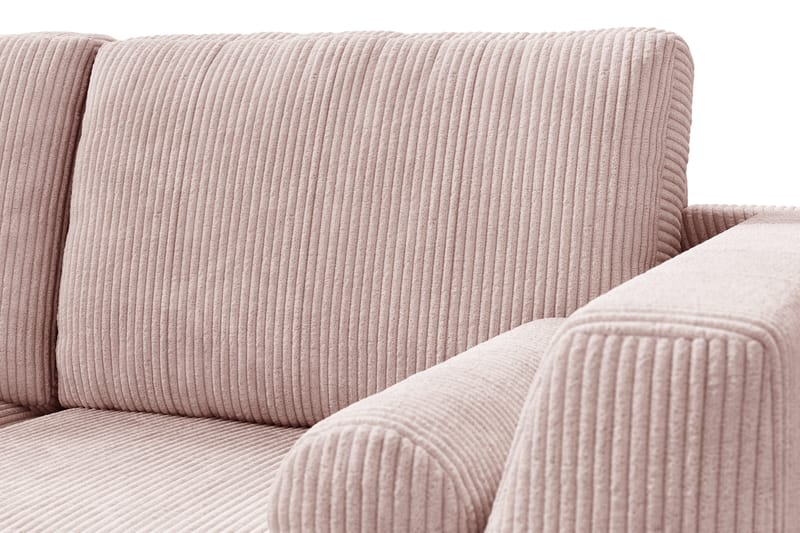 Ocean Lyx 6-sits Vänstervänd U-formad Soffa med Divan och Schäslong + Fotpall i Manchester - Rosa - Möbler - Soffa - U-soffa